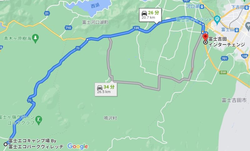 富士エコキャンプ場ルート